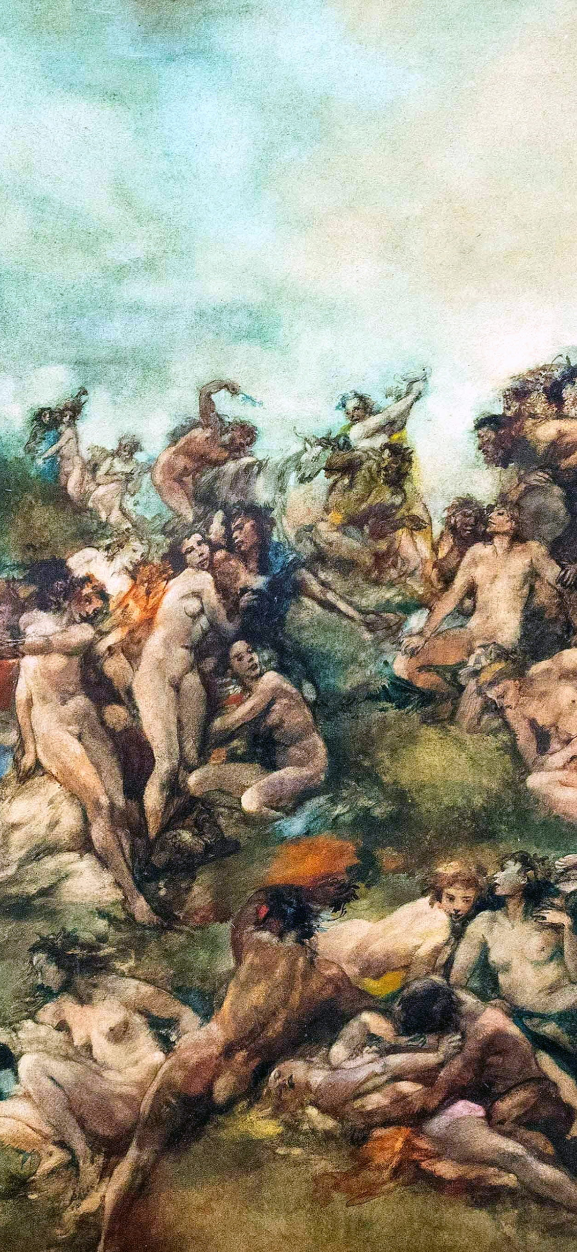 Download wallpaper People, Picture, Naked, Naked, Austrian painter, Oscar  Larsen, Oskar Larsen, section painting in resolution 1179x2556