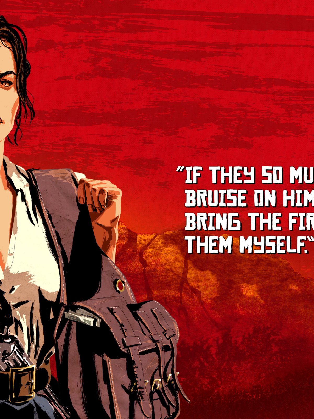 Download wallpaper girl, weapons, art, Red Dead Redemption 2, Abigail ...