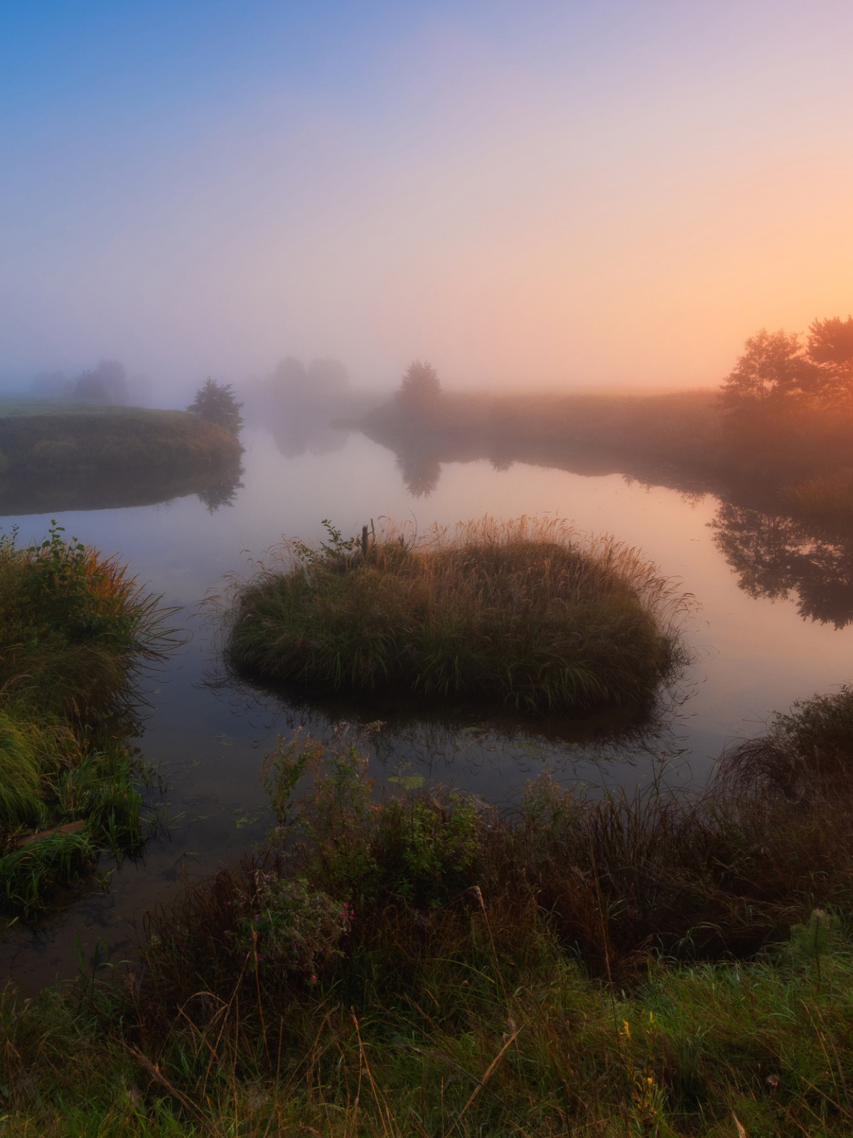 Download Wallpaper Fog, Lake, Shore, Section Landscapes In Resolution ...