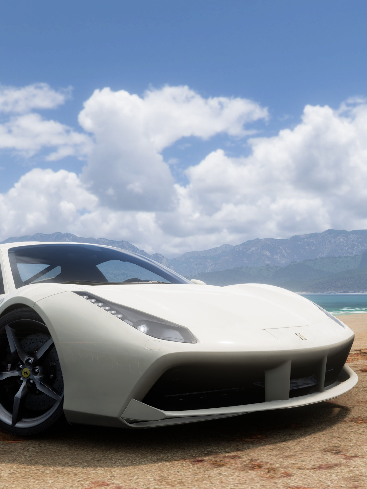 Download Wallpaper Car Ferrari Beach Water Clouds Sand Video