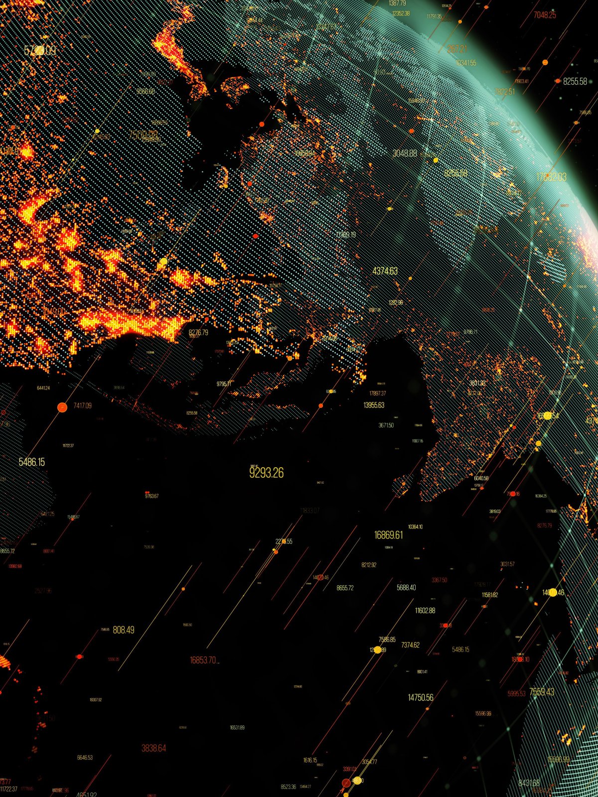 Download wallpaper planet earth, numbers, codes, information, section ...