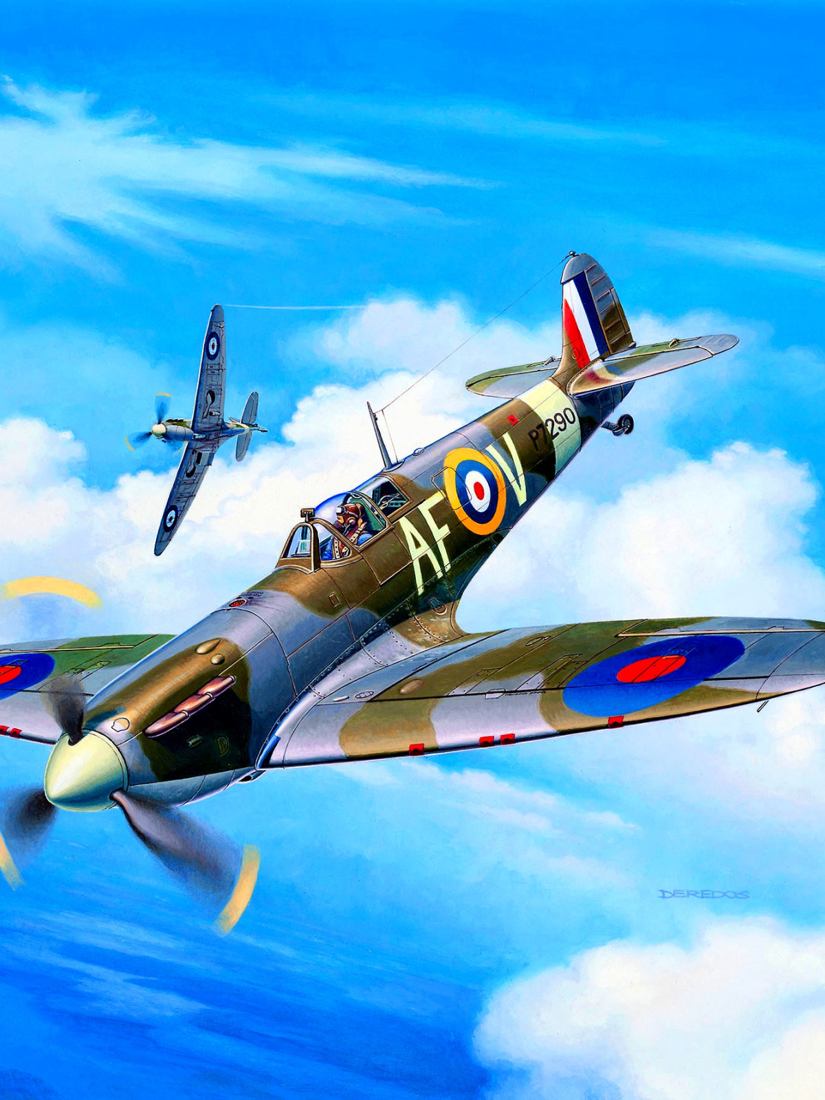 Download wallpaper fighter, UK, Supermarine Spitfire, 8x7.69-mm machine ...