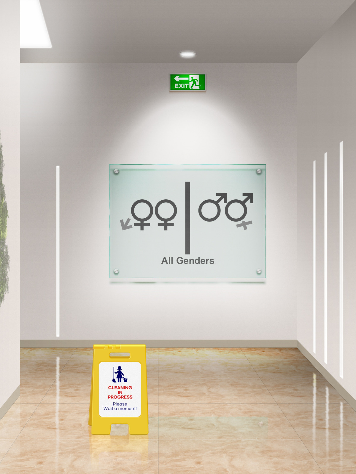 Download wallpaper sign, public restroom, toilet sign, section interior