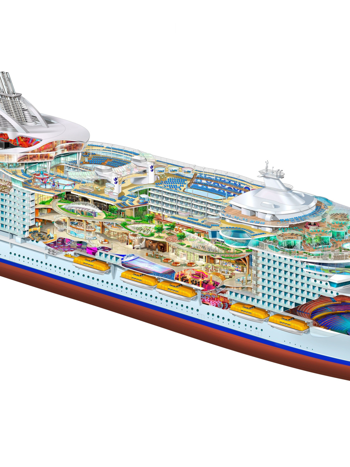 Download wallpaper cutaway, engineering, cruise ship, oasis of the seas ...