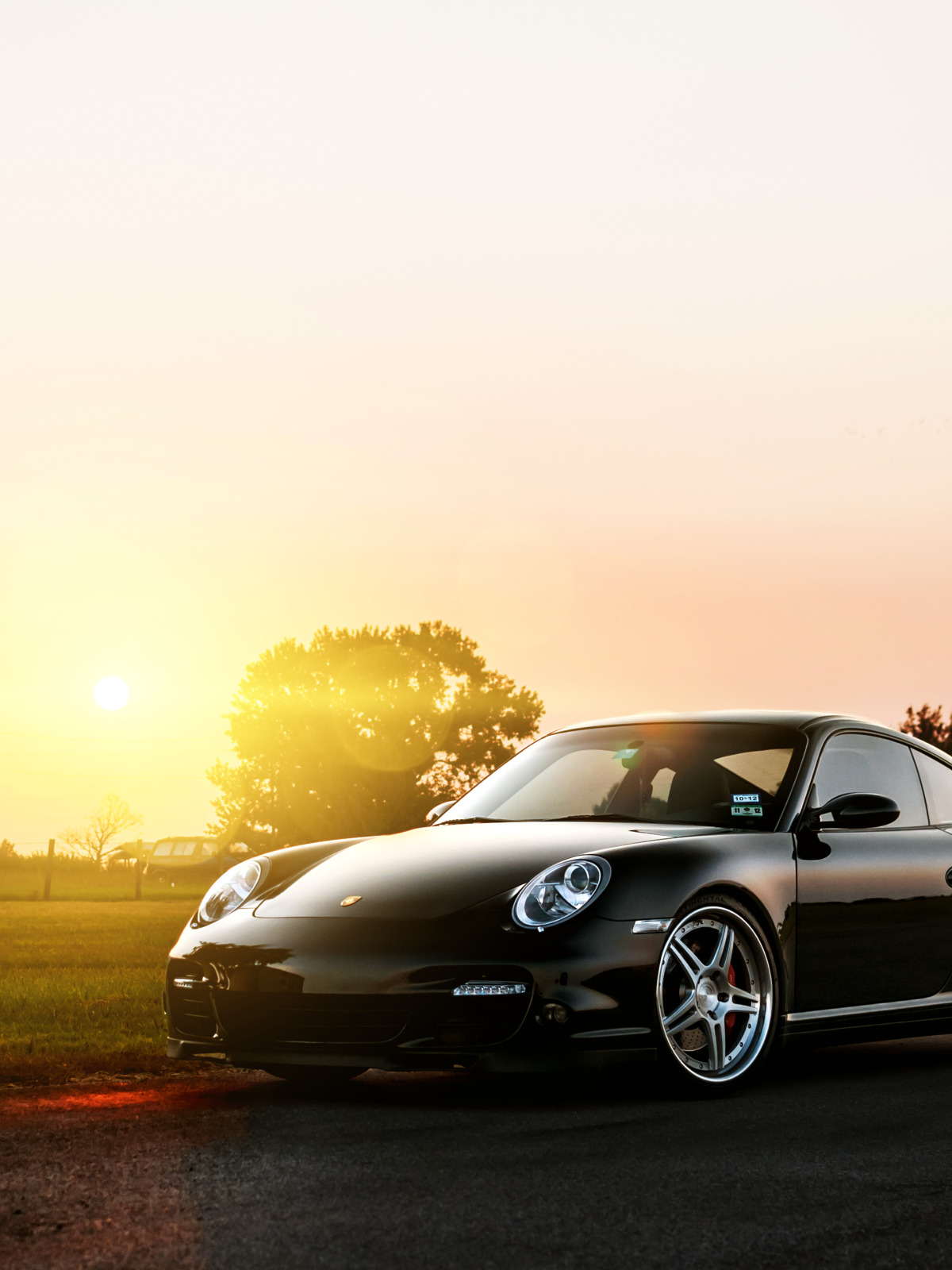 Download wallpaper the sun, black, 911, 997, Porsche, Porsche, black ...