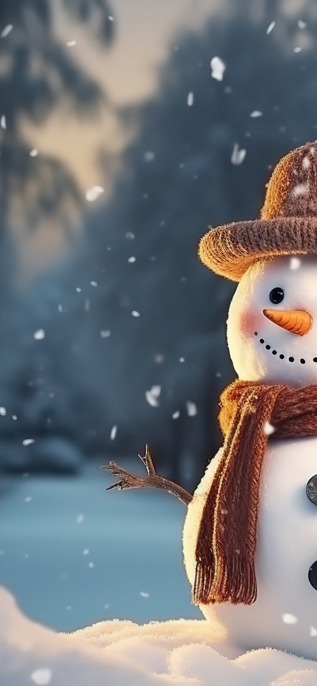 winter, snow, New Year, Christmas, snowman, happy, Christmas, night