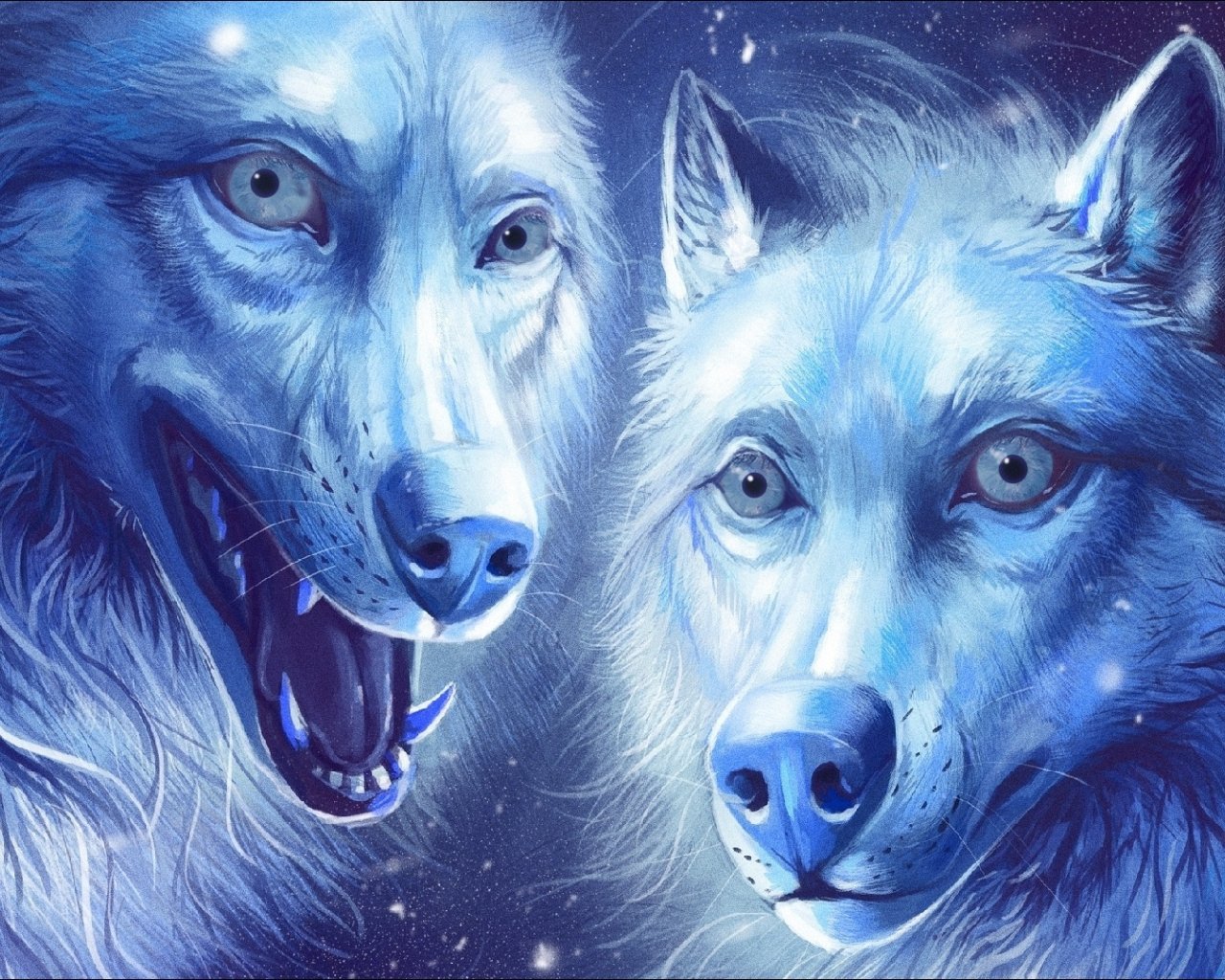 Multiple Wolves Art Download wallpaper fantasy, art, two, wolves, section art in resolution ...