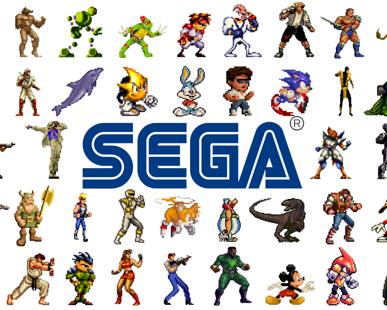 Download wallpaper golden axe, sega, 16 bit, aladin, tiny toon, shinobi,  tales, sonic, section games in resolution 1280x1024