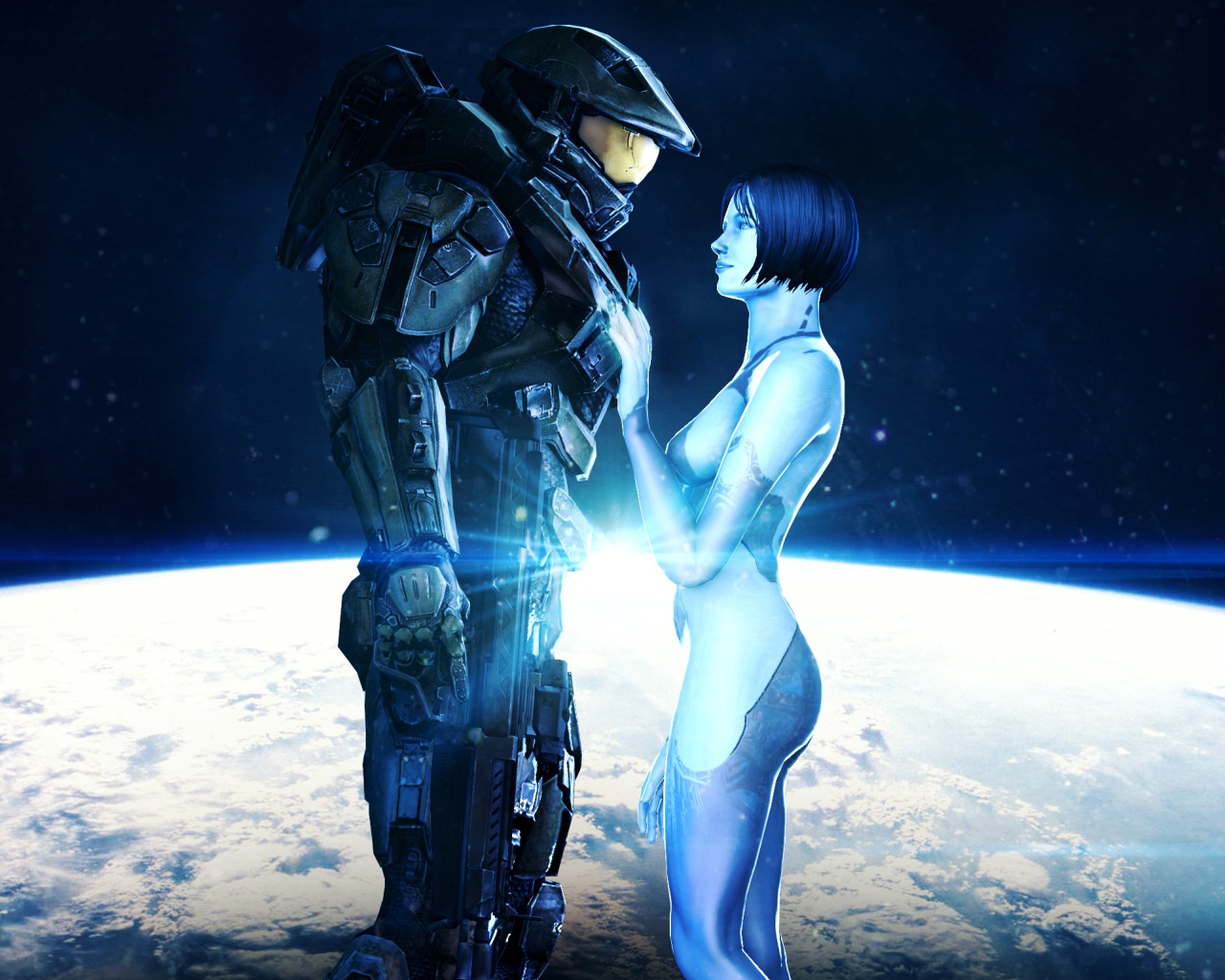 Download wallpaper space, Halo, Cortana, Master Chief, John-117, section  games in resolution 1280x1024