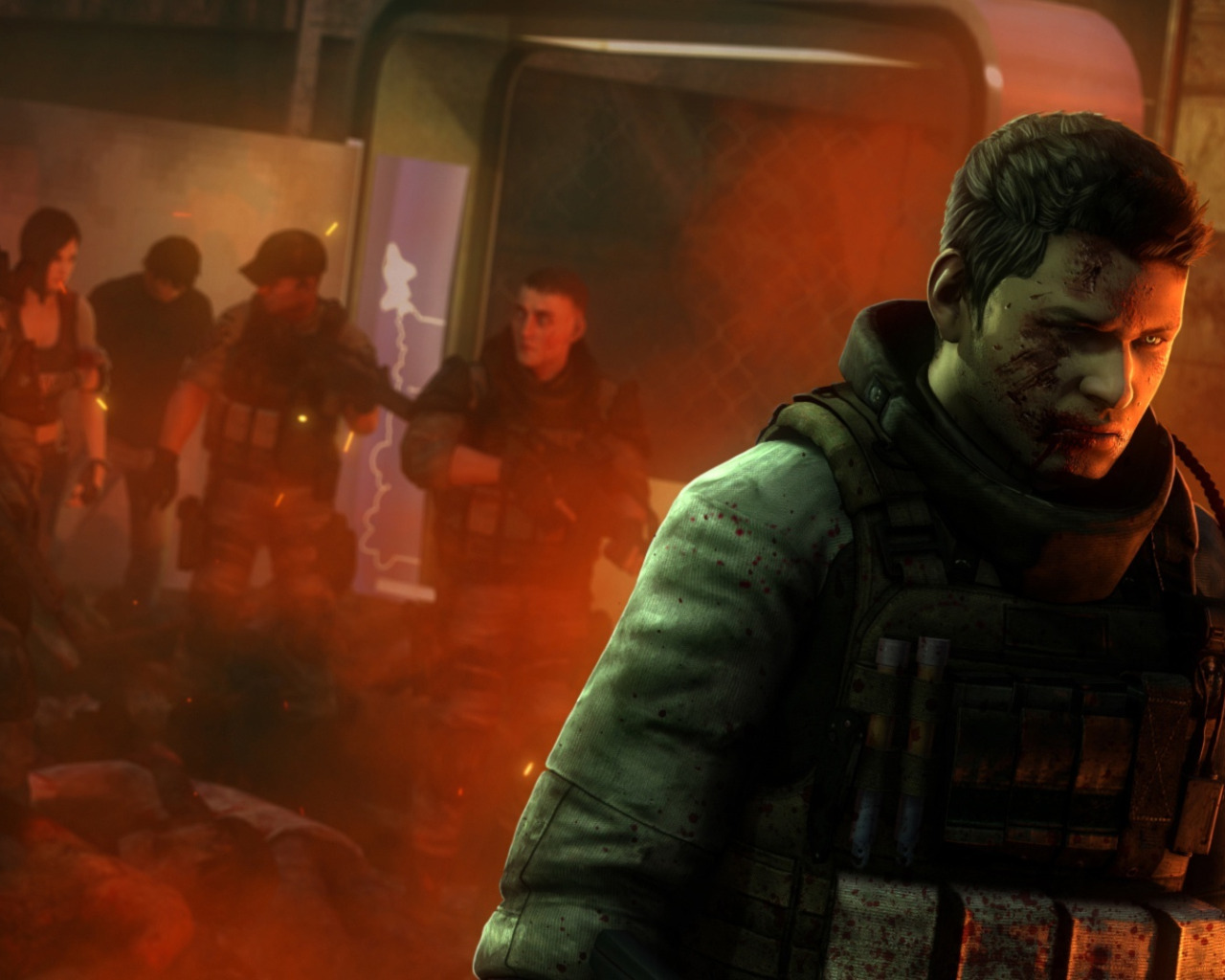 Download wallpaper soldiers, Resident Evil 6, capcom, Piers Nivans, BSAA,  section games in resolution 1280x1024