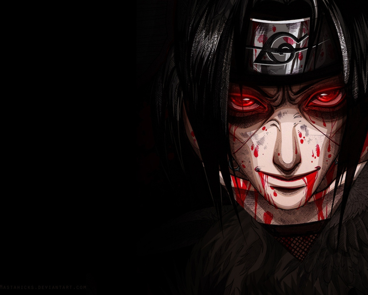 Download wallpaper face, blood, blood, face, sharingan, itachi, section ...