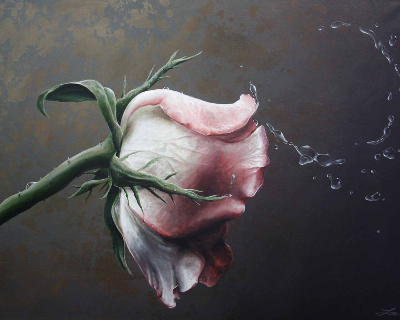 Download wallpaper rose, still life, still life, paintings, picture ...