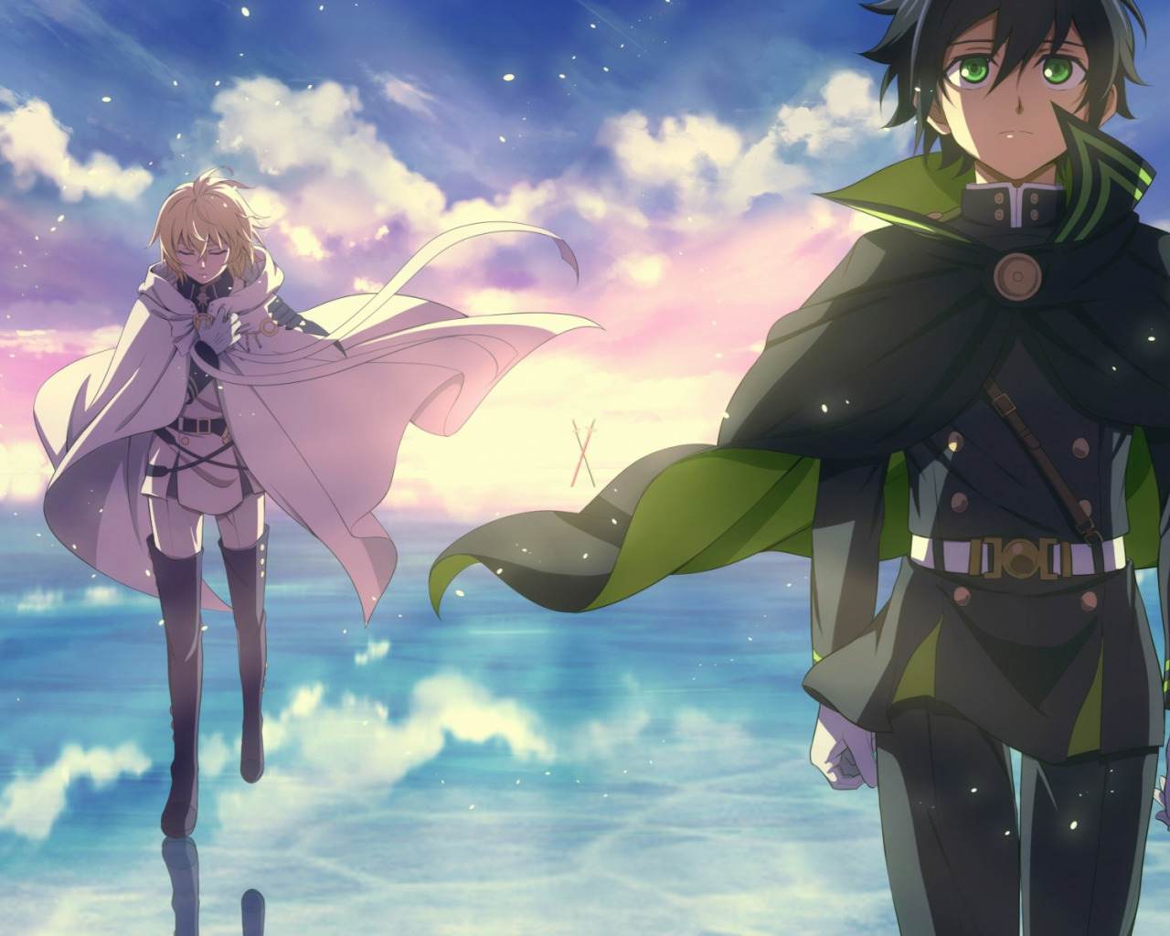 Download wallpaper anime, art, guys, Mika, Owari no Seraph, the last  Seraphim, Yuichiro, section shonen in resolution 1280x1024