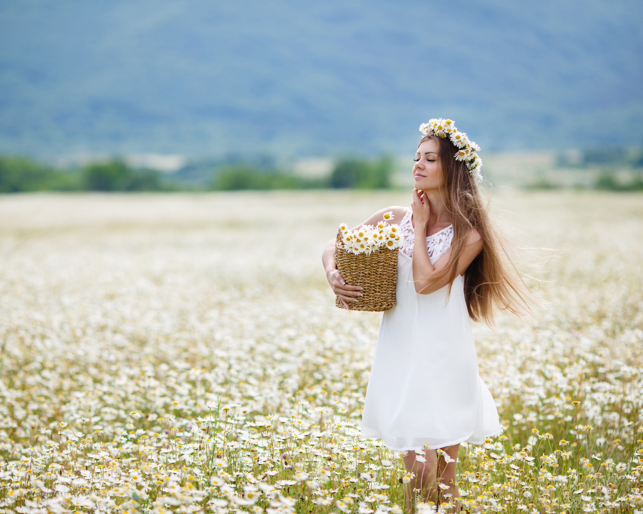 My flower girl. Девушка в ромашковом поле. В поле. Девушка в поле с букетом цветов. Цветущее льняное поле и девушка.