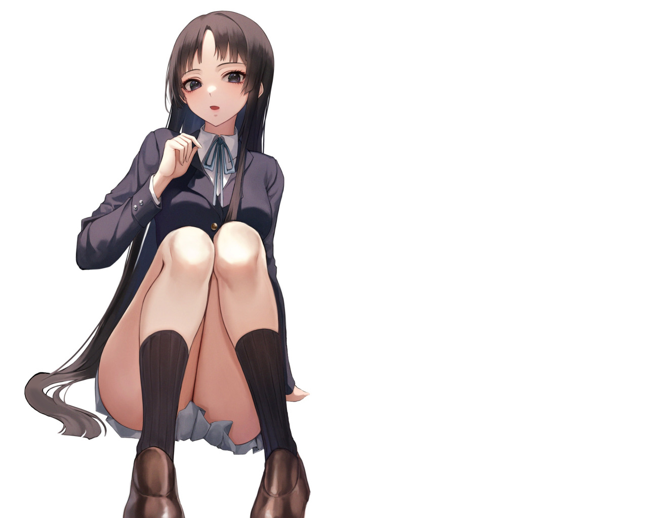 Download wallpaper kawaii, girl, sexy, school uniform, anime, pretty, babe,  cute, section seinen in resolution 1280x1024