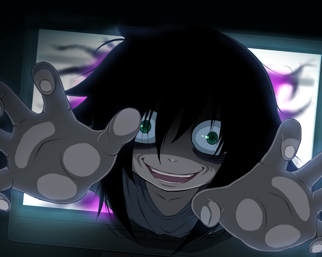 Download wallpaper fear, darkness, stress, They will meet the ga mote kris  no of spot kangaetemo omaera, Tomoko Kuroki, Madness, maniac, section other  in resolution 1280x1024