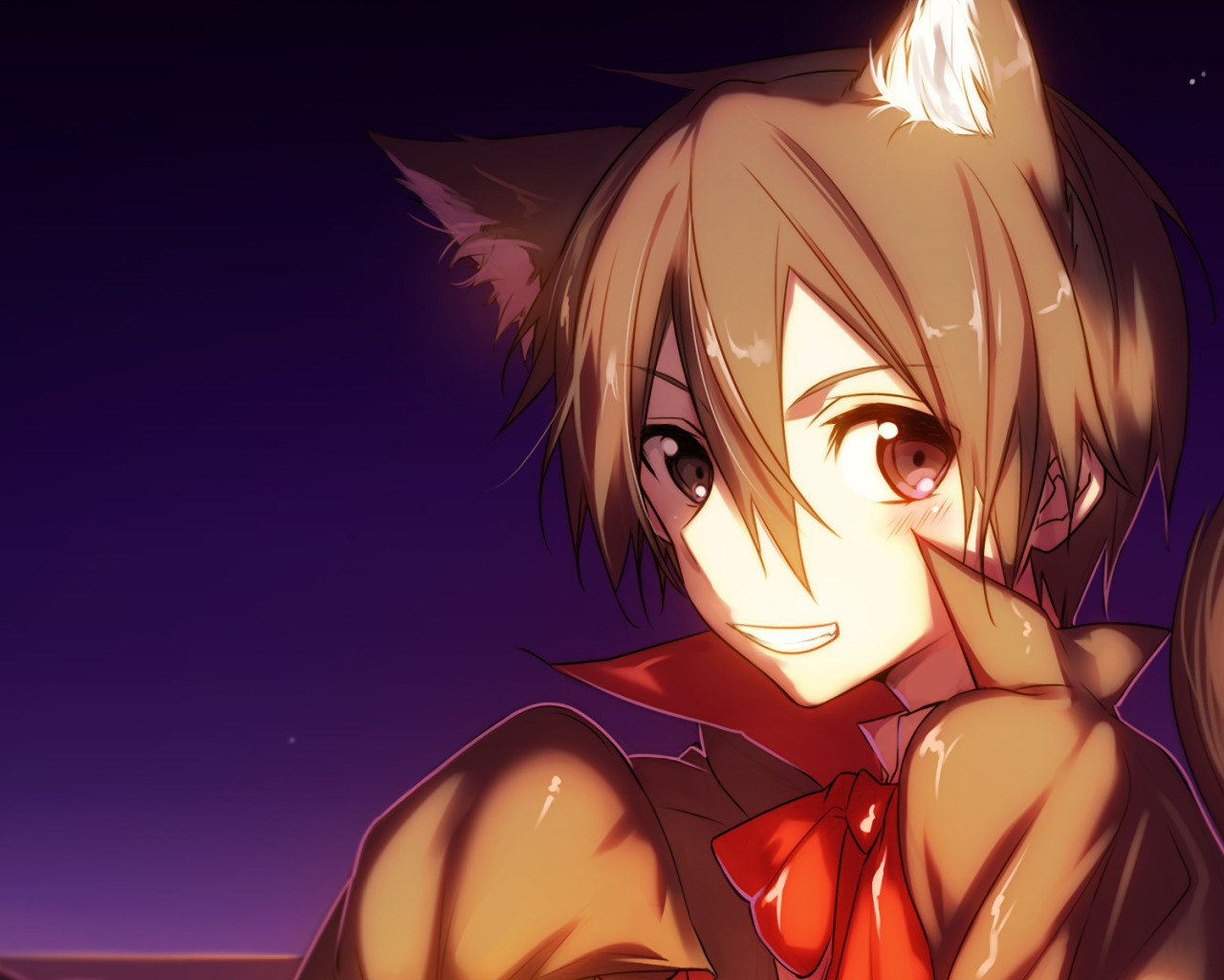 Download wallpaper cat, anime, art, Sword art online, Sword Art Online,  Kirito, section other in resolution 1280x1024