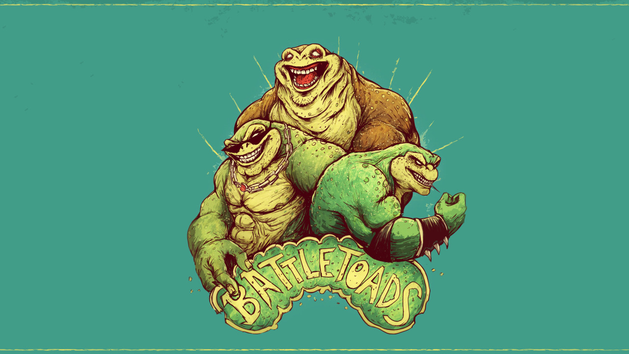 Download wallpaper Figure, The game, Art, Battletoads, Battle toads, Nes,  Rash, Rare, section games in resolution 1280x720