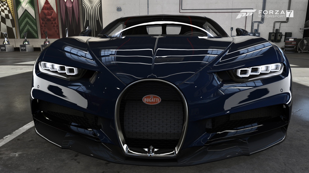 Download wallpaper HDR, Bugatti, Game, Garage, UHD, Chiron, Forza