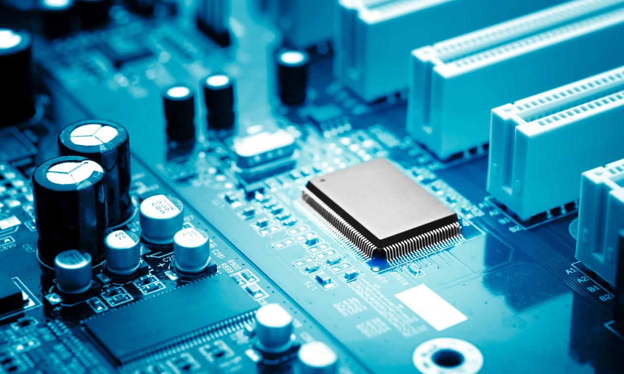 Download wallpaper blue, electronic circuits, components, section hi ...