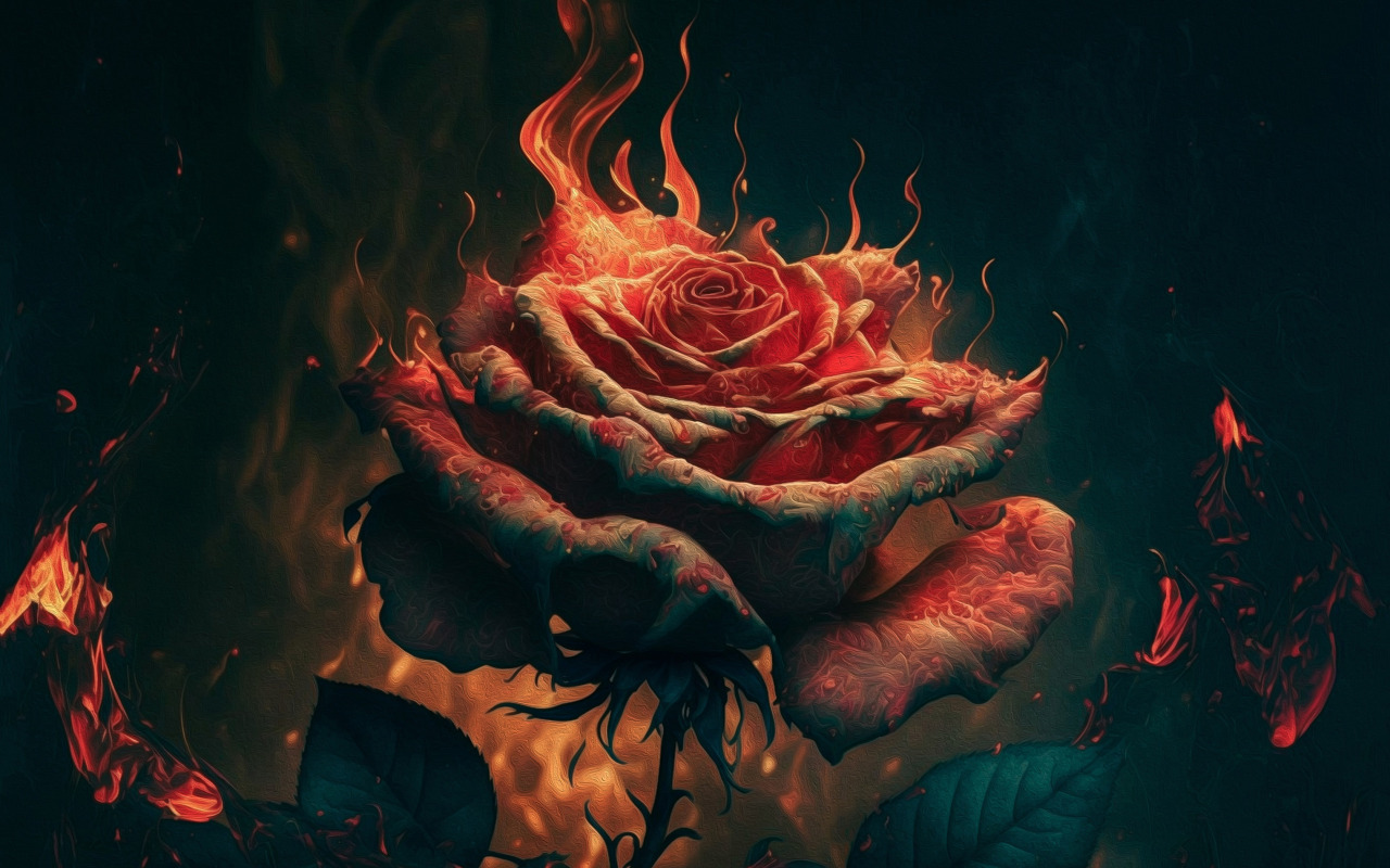 Flaming rose