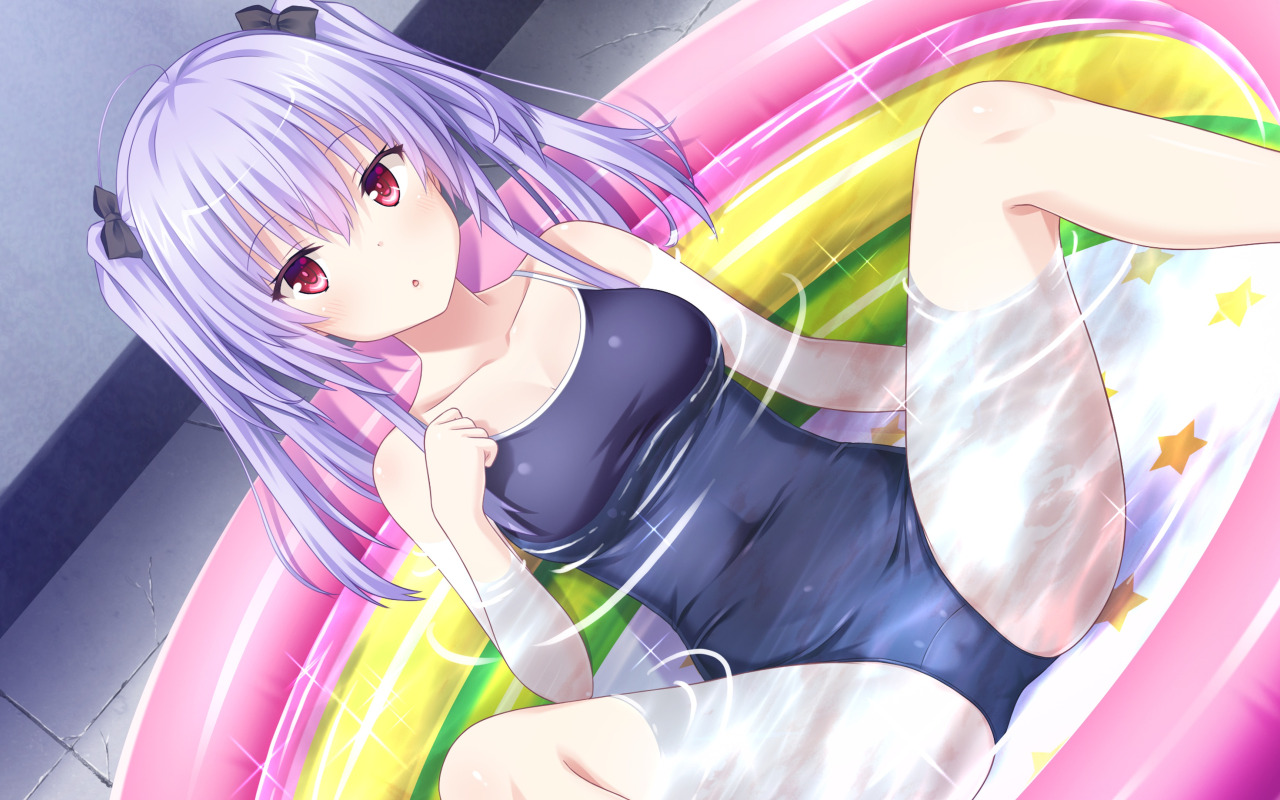 Download wallpaper swimsuit, girl, pool, Anime, Games Art, Happiness with  her next door, section art in resolution 1280x800