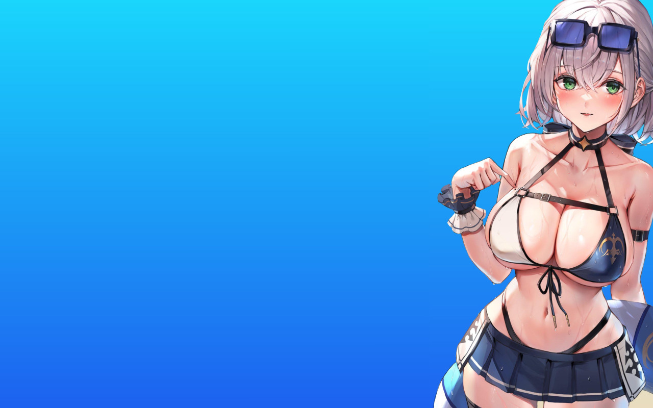 Download wallpaper girl, hot, sexy, boobs, anime, breasts, Sexy girl,  skirt, section seinen in resolution 1280x800