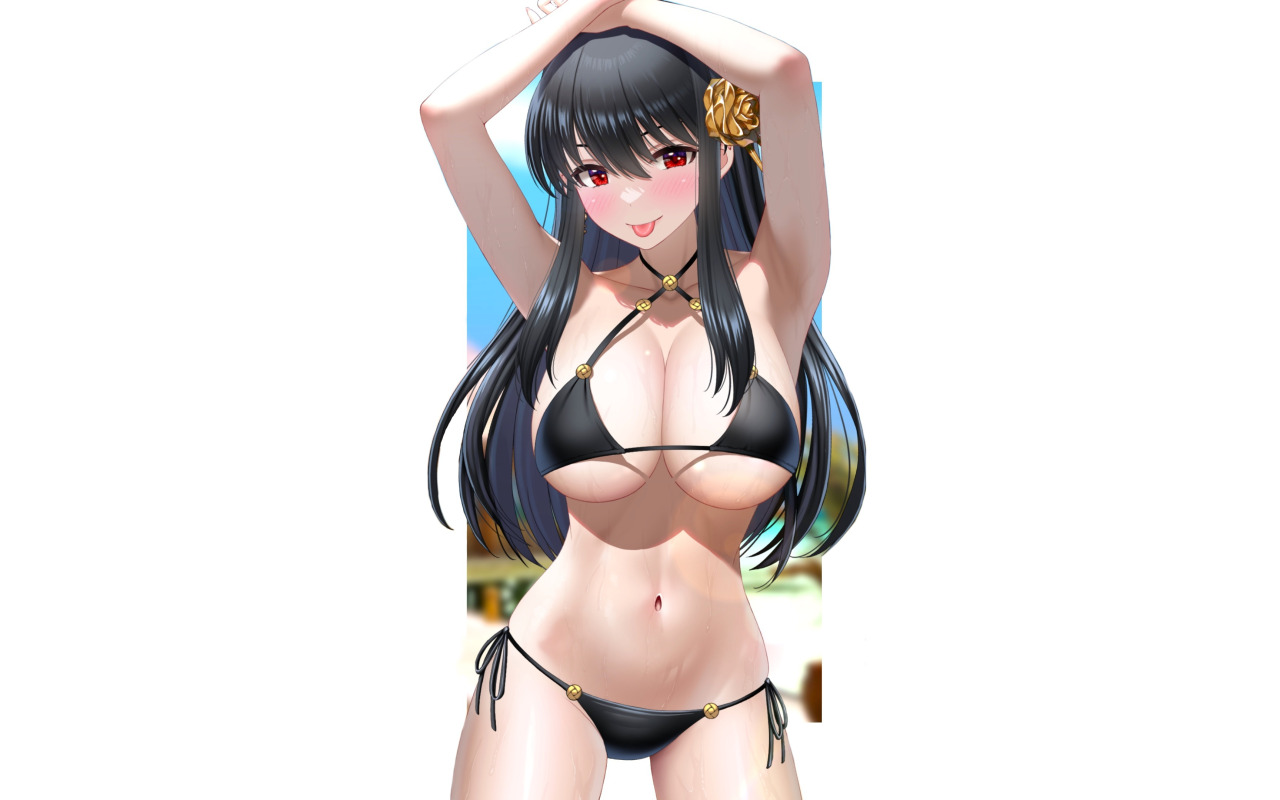 Download wallpaper girl, hot, sexy, boobs, spy, anime, pretty, big boobs,  section seinen in resolution 1280x800