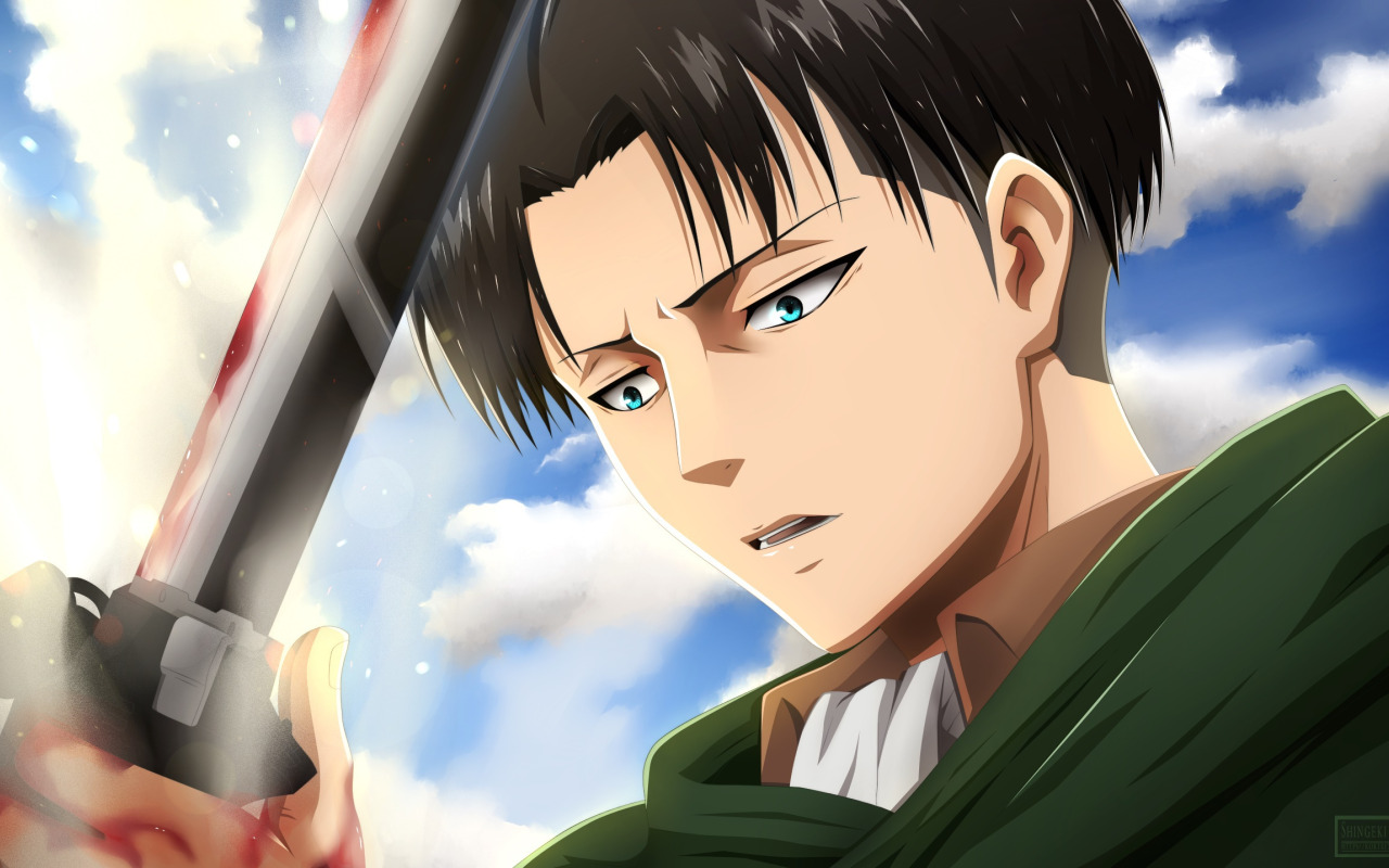 Download wallpaper anime, Blood, Shingeki no Kyojin, Attack of the titans,  The invasion of the giants, Levi Ackerman, Levi, Repay, section shonen in  resolution 1280x800