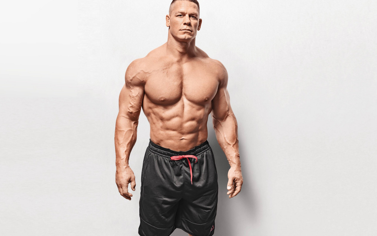 Download wallpaper pose, shorts, actor, torso, muscle, muscle, wrestler,  press, section men in resolution 1280x800