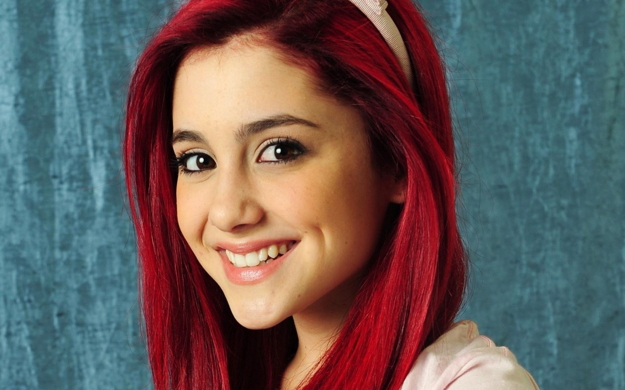 Download wallpaper face, smile, model, actress, Ariana Grande, dimple ...