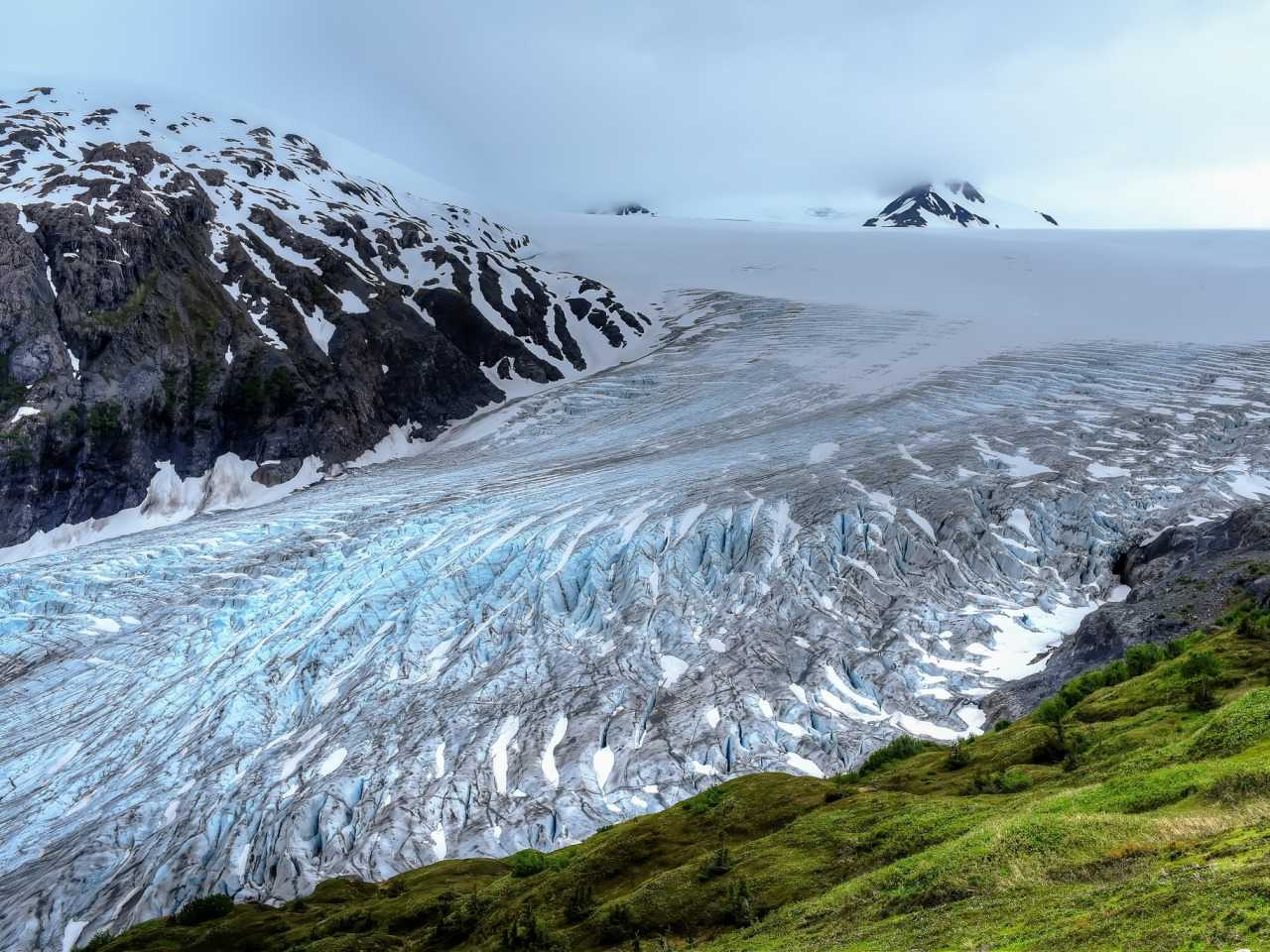 Download wallpaper Alaska, Nature, Harding Icefield, Kenai Fjord ...