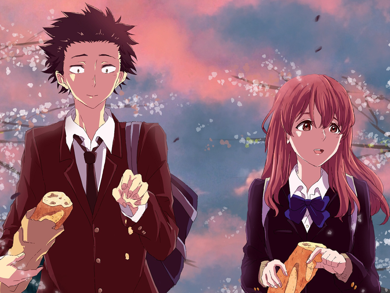 spring, the evening, Sakura, bread, two, You <b>no</b> <b>Katachi</b>, Form voice.