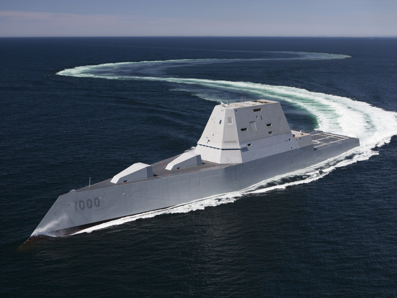 Download wallpaper Sea, Wave, Iron, DDG-1000, US NAVY, USS Zumwalt ...