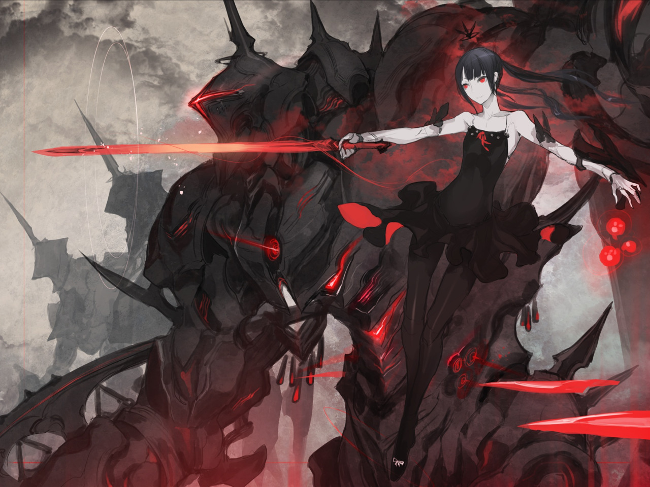 Download Wallpaper Girl, Monster, Sword, Pixiv Fantasia, Pixiv Fantasia ...