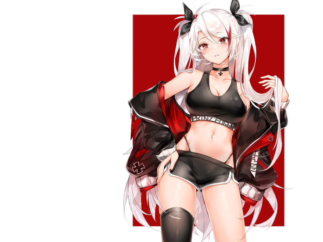 Download wallpaper red, hot, Anime, sexy girl, pretty, cute, bikini, azur  lane, section seinen in resolution 1280x960