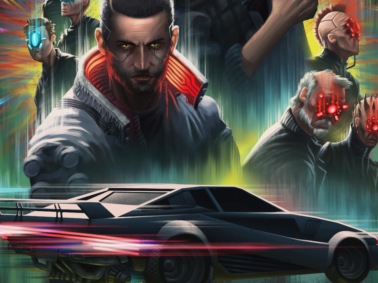 Download wallpaper game, art, Cyberpunk 2077, Cyberpunk, CD Project RED ...