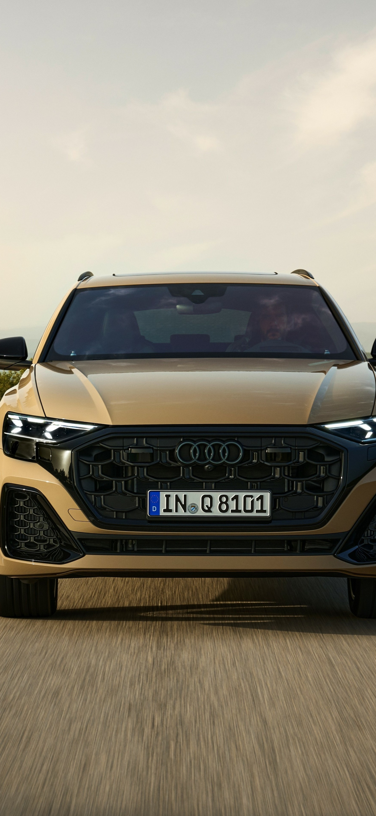 Download wallpaper Audi, road, front view, Q8, Audi Q8 2024, section