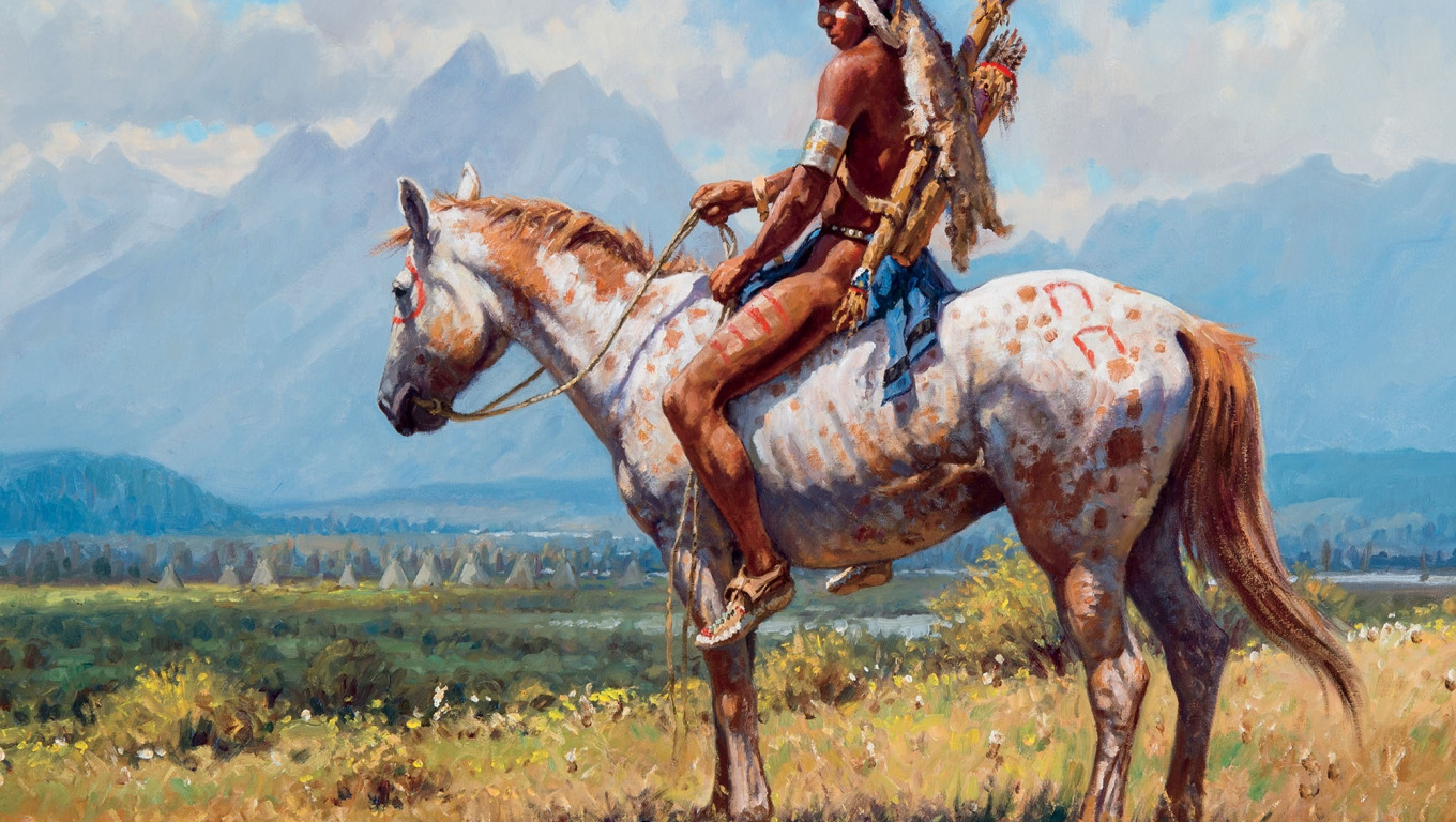 Download wallpaper Horse, Picture, Martin Grelle, The guardian, Indian ...