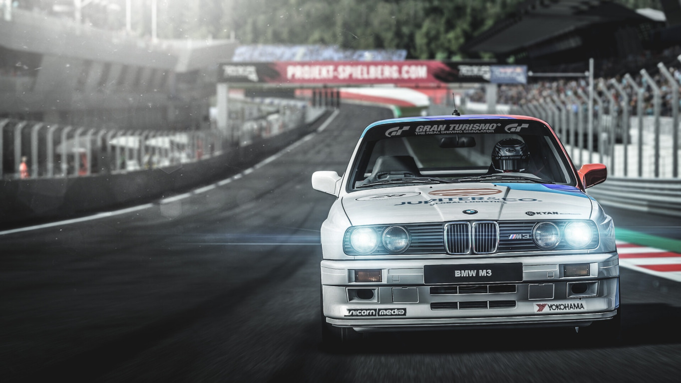 Download wallpaper Auto, BMW, Machine, Race, Car, Sports car, BMW E30, Game  Art, section games in resolution 1364x768