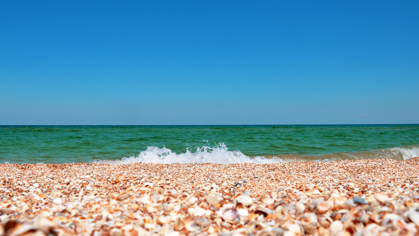 Пляж черного моря фото Download wallpaper sea, the sky, landscape, nature, shell, shell, Crimea, the sa