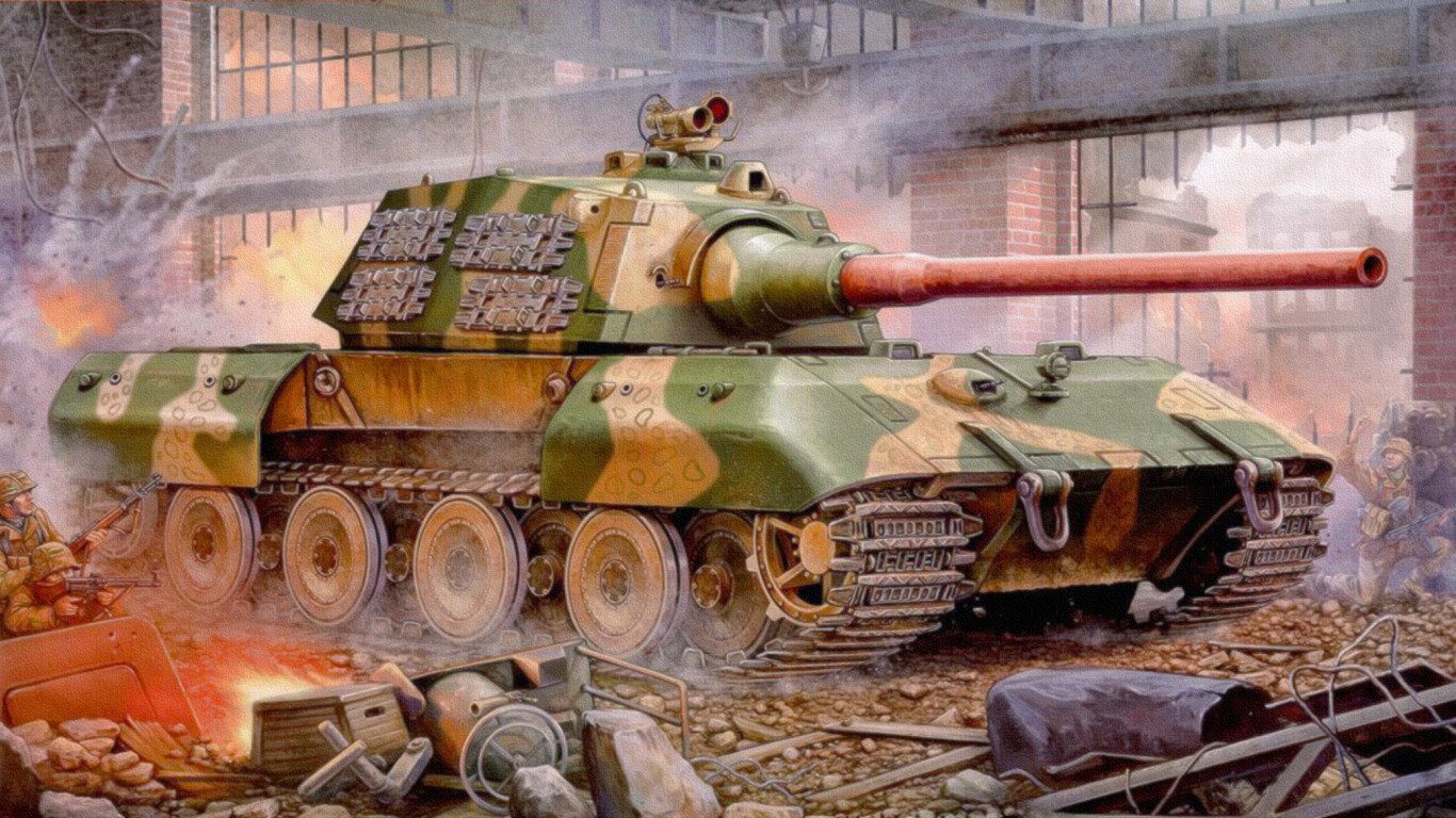 Download wallpaper war, art, painting, german, tank, Panzerkampfwagen E ...