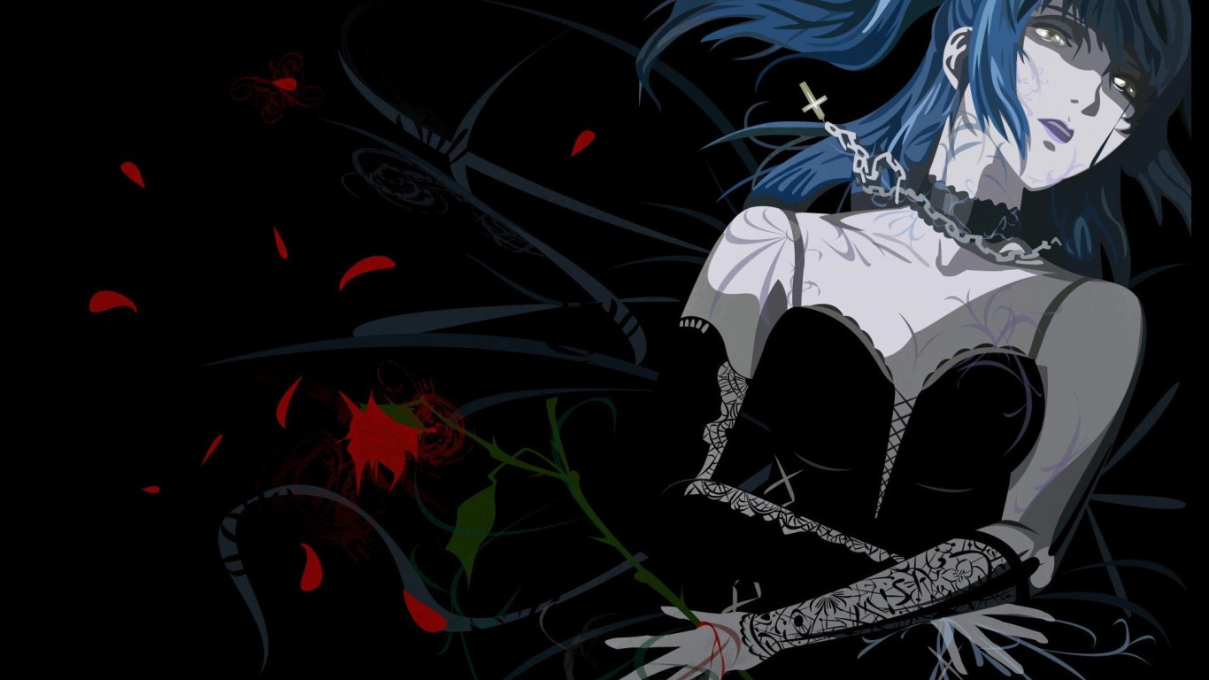 Download wallpaper void, loneliness, darkness, black dress, death note, death  note, Amane Misa, stems with thorns, section shonen in resolution 1366x768