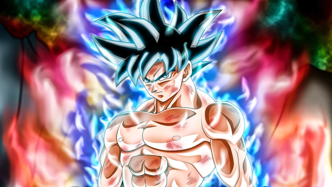 Download wallpaper 1366x768 ultra instinct, dragon ball super