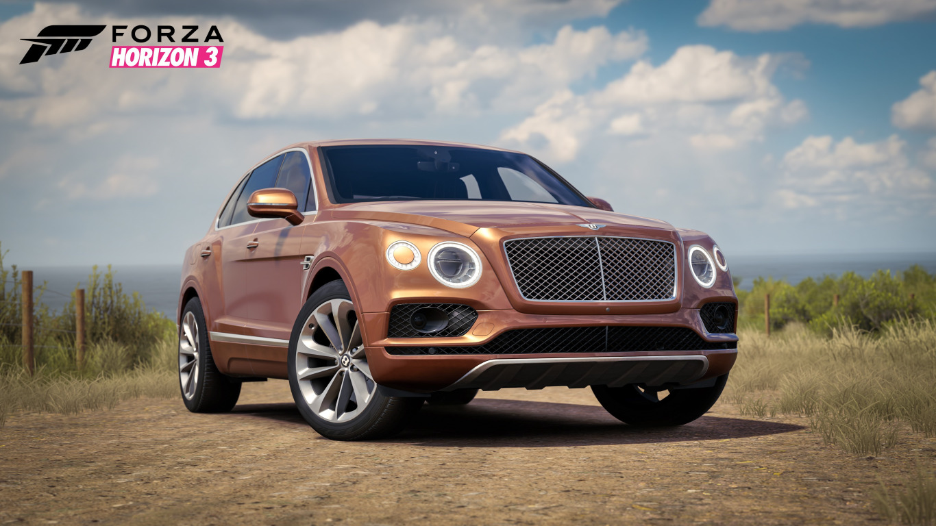 Download wallpaper car, Bentley, logo, game, Forza Horizon, Forza, Forza  Horizon 3, section games in resolution 1366x768