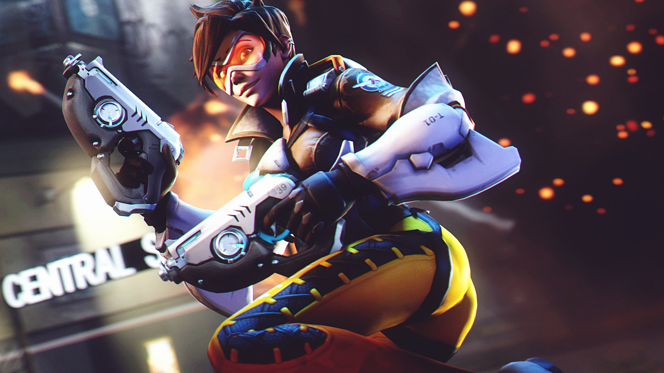 Wallpaper girl, smile, art, Overwatch, Tracer, Tracer, Benlo for mobile and  desktop, section игры, resolution 1920x1130 - download