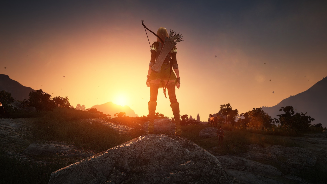 Download wallpaper sunset, Archer, Black Desert, section games in ...