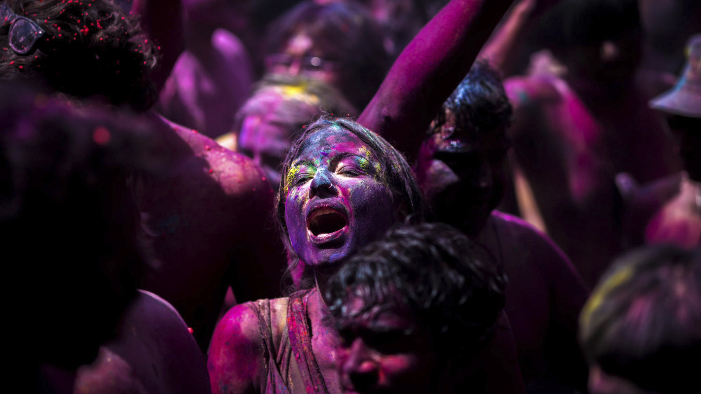 joy, paint, face, Holi Festival