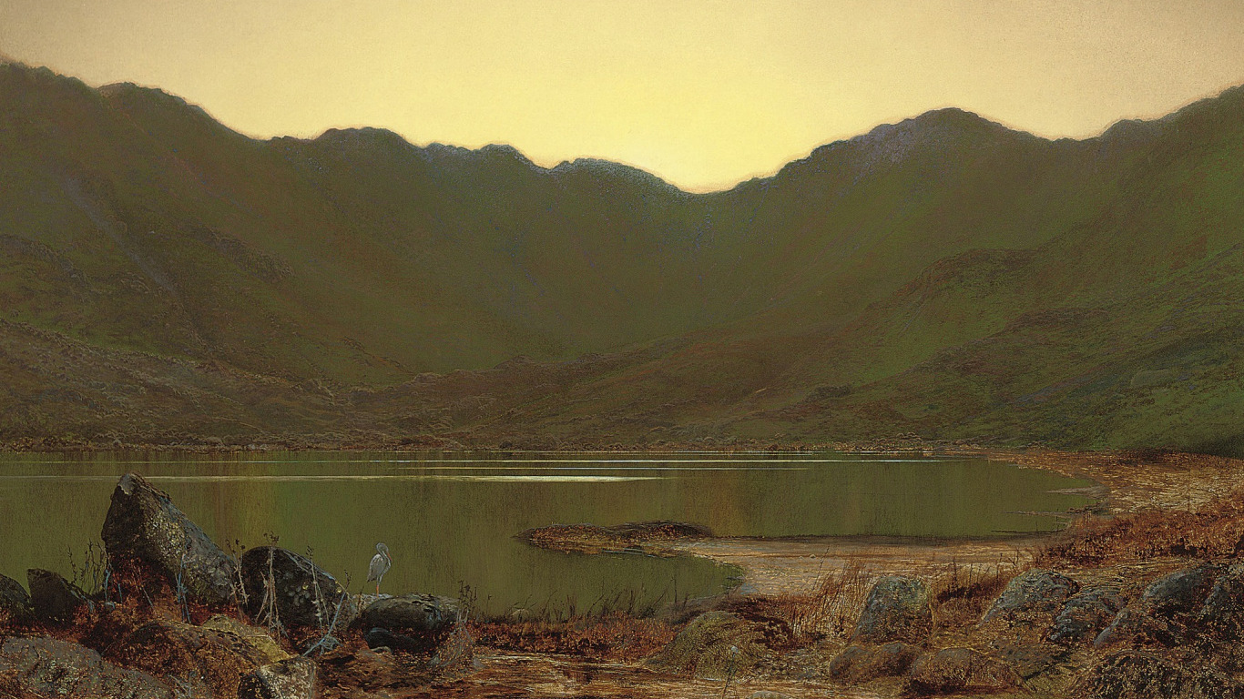 Download wallpaper landscape, mountains, lake, bird, picture, John ...