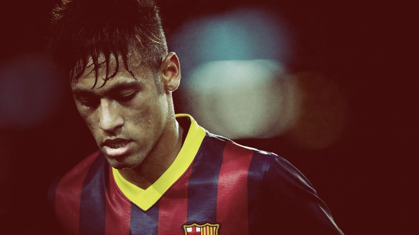 Download wallpaper: Neymar for Brazil national team 1366x768